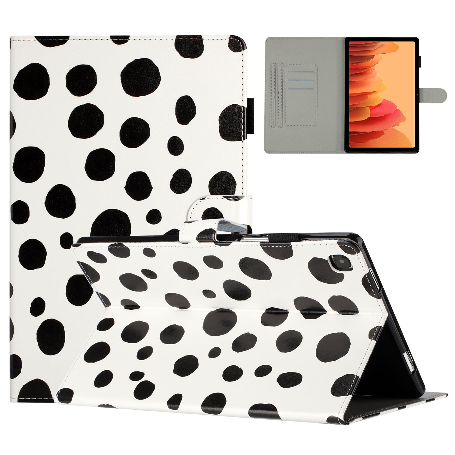 Til Samsung Galaxy Tab A7 Lite 8,7-tommer T200 / T225 PU læderholder etui Prikkermønster Kortholder Tablet Cover Til Samsung Galaxy Tab A7 Lite 8,7-tommer T200 / T225 PU læderholder etui Prikkermønster Kortholder Tablet Cover